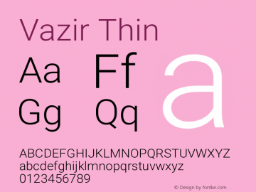 Vazir Version 11.0.0 Font Sample