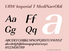 URW Imperial T MediNarrObli Version 001.005图片样张