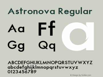 Astronova Regular Version 1.0 Font Sample