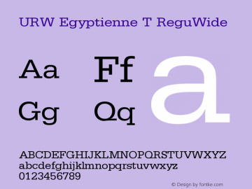 URW Egyptienne T ReguWide Version 001.005 Font Sample