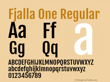 Fjalla One Version 1.001 Font Sample