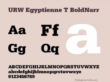 URW Egyptienne T BoldNarr Version 001.005 Font Sample