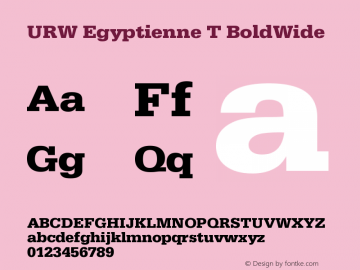 URW Egyptienne T BoldWide Version 001.005 Font Sample