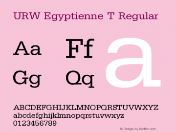 URW Egyptienne T Regular Version 001.005 Font Sample