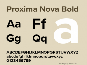 Proxima Nova Bold Version 3.001;PS 003.001;hotconv 1.0.88;makeotf.lib2.5.64775图片样张