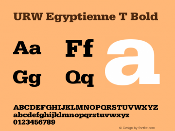 URW Egyptienne T Bold Version 001.005 Font Sample