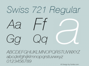 Swiss 721 Thin Italic Version 2.0-1.0图片样张