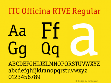 ITC Officina RTVE Serif OTF 1.000;PS 001.001;Core 1.0.38 Font Sample