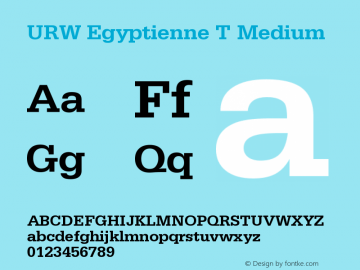URW Egyptienne T Medium Version 001.005 Font Sample