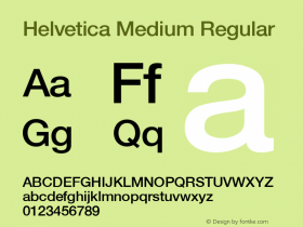 Helvetica Medium 0.0 Font Sample