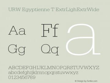 URW Egyptienne T ExtrLighExtrWide Version 001.005 Font Sample