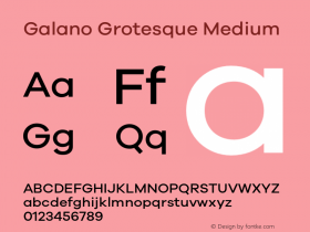 Galano Grotesque Medium Version 1.000;PS 001.000;hotconv 1.0.70;makeotf.lib2.5.58329 Font Sample