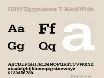URW Egyptienne T MediWide Version 001.005 Font Sample