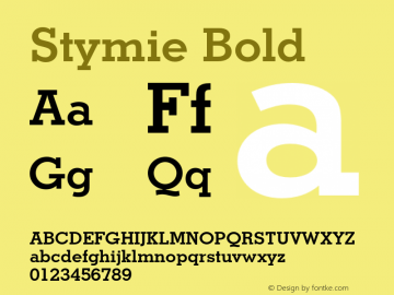 Stymie Bold 2.0-1.0 Font Sample