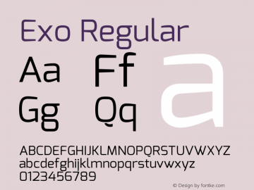 Exo Regular Version 1 Font Sample
