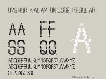 Uyghur Kalam Unicode Version 1.00 November 14, 2004图片样张