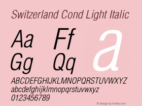 Switzerland Cond Light Italic 0.0图片样张