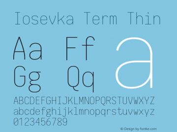 Iosevka Term Thin 1.13.1; ttfautohint (v1.6)图片样张