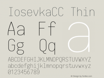 IosevkaCC Thin 1.13.1; ttfautohint (v1.6) Font Sample