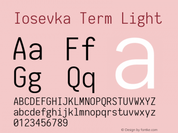 Iosevka Term Light 1.13.1; ttfautohint (v1.6)图片样张