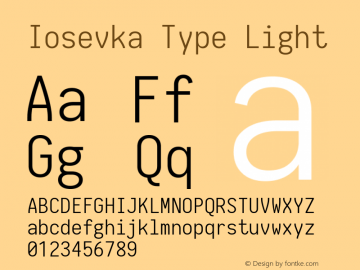 Iosevka Type Light 1.13.1; ttfautohint (v1.6)图片样张