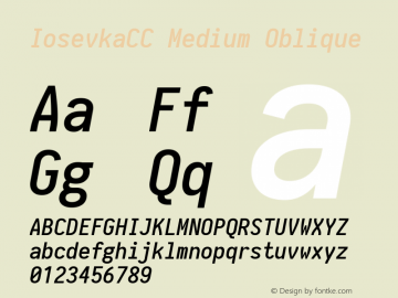 IosevkaCC Medium Oblique 1.13.1; ttfautohint (v1.6) Font Sample