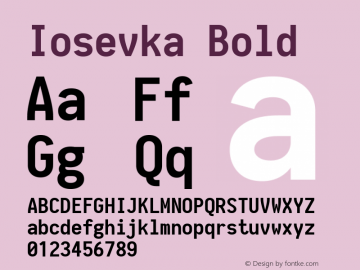 Iosevka Bold 1.13.1; ttfautohint (v1.6) Font Sample
