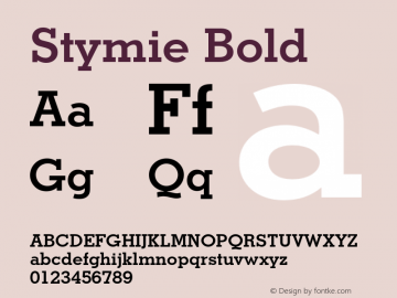 Stymie Bold 003.001 Font Sample