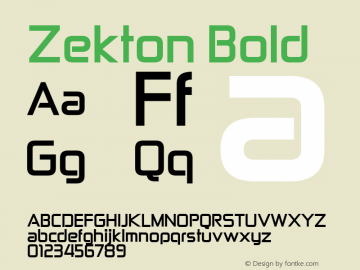 Zekton Bold Version 1.0; 2000; initial release图片样张