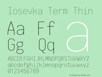 Iosevka Term Thin 1.13.1; ttfautohint (v1.6)图片样张