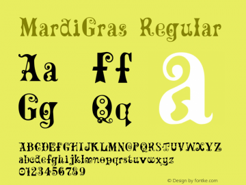 MardiGras Regular Altsys Fontographer 3.5  9/13/92图片样张