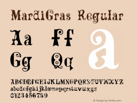 MardiGras Regular Altsys Fontographer 3.5  9/13/92 Font Sample