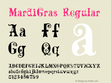 MardiGras Regular Altsys Fontographer 3.5  9/13/92 Font Sample