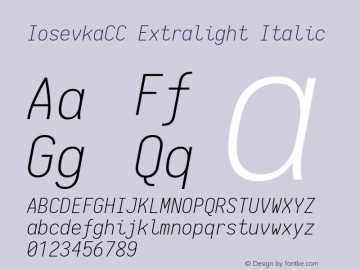 IosevkaCC Extralight Italic 1.13.1; ttfautohint (v1.6)图片样张