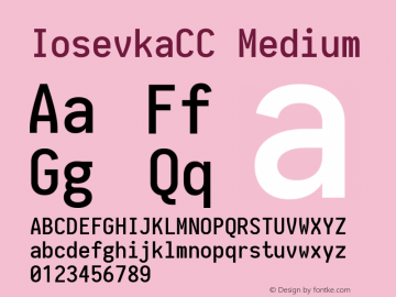 IosevkaCC Medium 1.13.1; ttfautohint (v1.6) Font Sample