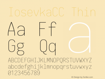 IosevkaCC Thin 1.13.1; ttfautohint (v1.6) Font Sample