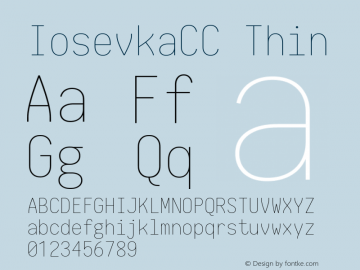 IosevkaCC Thin 1.13.1; ttfautohint (v1.6) Font Sample