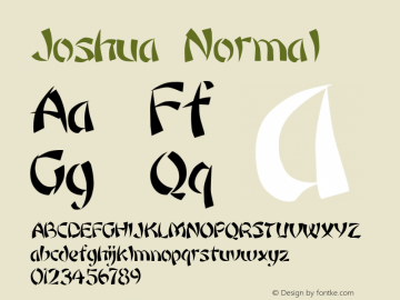 Joshua Normal 1.0 Tue Sep 13 12:44:40 1994 Font Sample