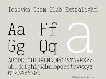 Iosevka Term Slab Extralight 1.13.1; ttfautohint (v1.6)图片样张