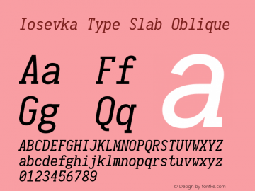 Iosevka Type Slab Oblique 1.13.1; ttfautohint (v1.6)图片样张