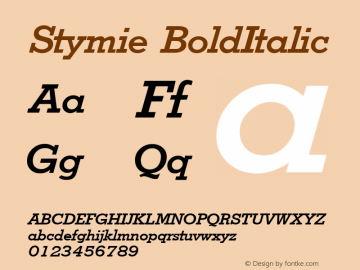 Stymie BoldItalic 1.0 Sat Nov 04 10:11:15 1995 Font Sample