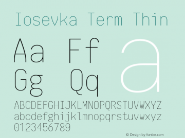 Iosevka Term Thin 1.13.1; ttfautohint (v1.6)图片样张