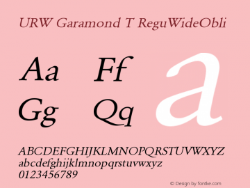 URW Garamond T ReguWideObli Version 001.005图片样张