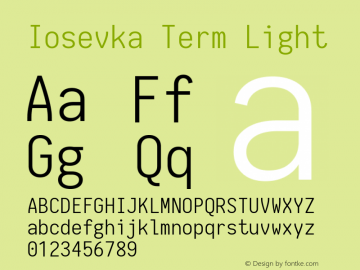 Iosevka Term Light 1.13.1; ttfautohint (v1.6)图片样张