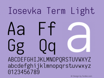 Iosevka Term Light 1.13.1; ttfautohint (v1.6)图片样张