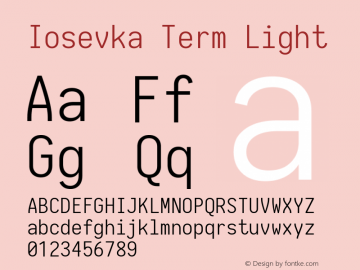 Iosevka Term Light 1.13.1; ttfautohint (v1.6)图片样张