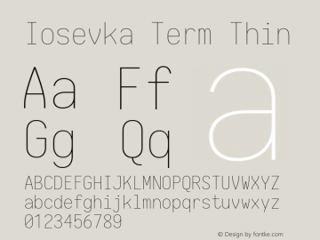 Iosevka Term Thin 1.13.1; ttfautohint (v1.6)图片样张