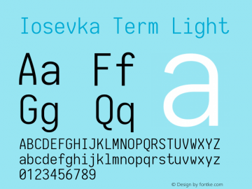 Iosevka Term Light 1.13.1; ttfautohint (v1.6)图片样张