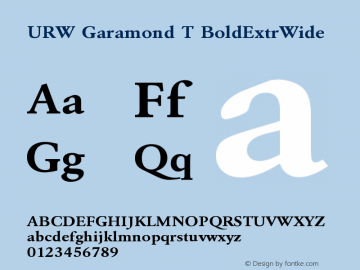 URW Garamond T BoldExtrWide Version 001.005图片样张