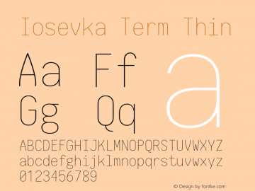 Iosevka Term Thin 1.13.1; ttfautohint (v1.6)图片样张